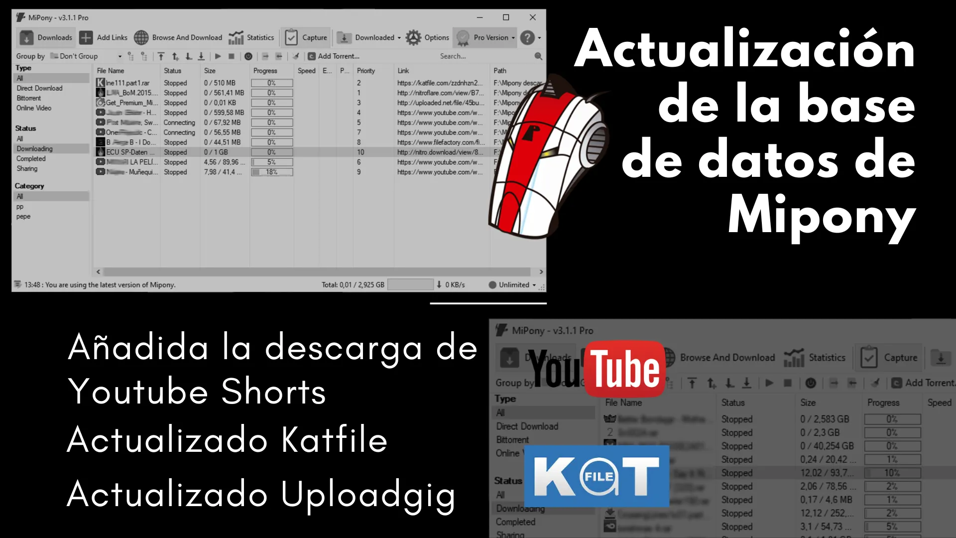 Actualización de la base de datos de Mipony
