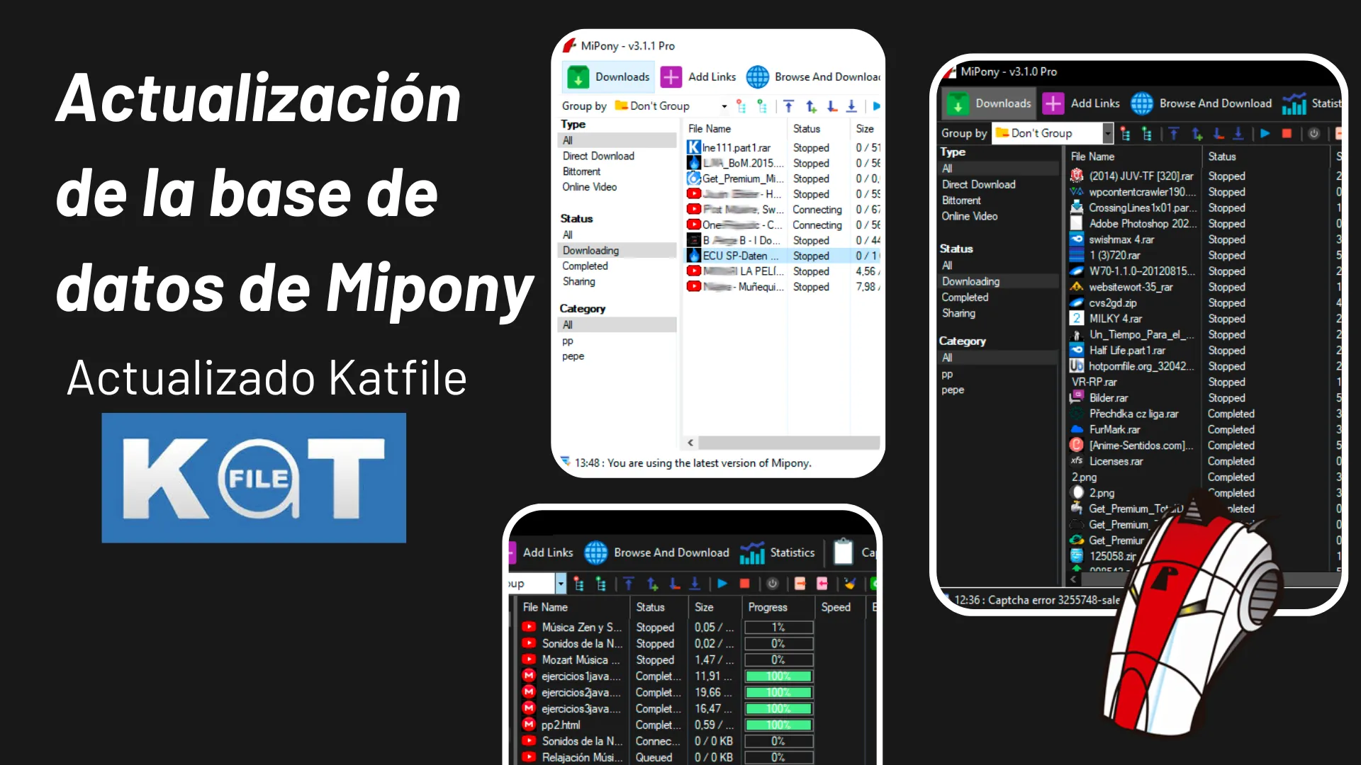 Actualización de la base de datos de Mipony