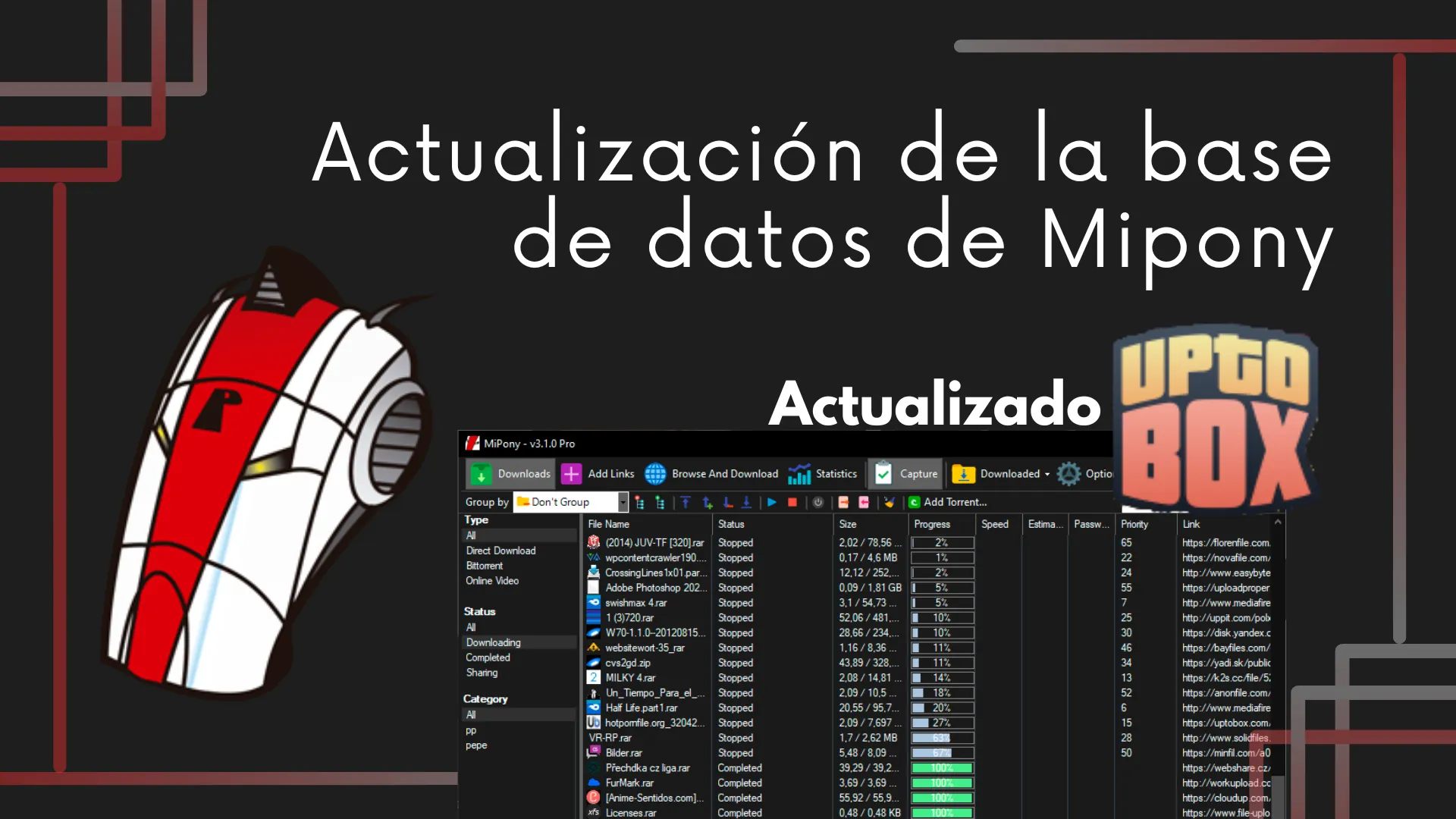 Actualización de la base de datos de Mipony