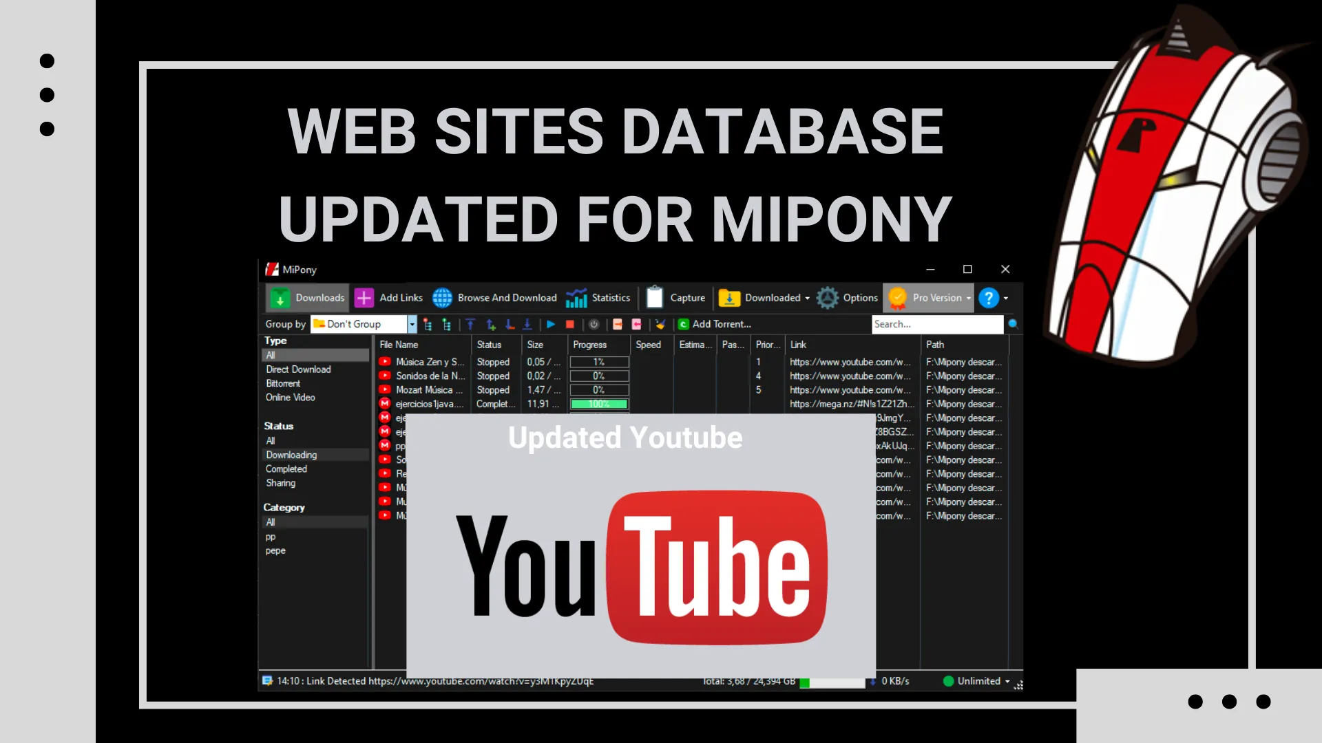 Web Sites Database updated for Mipony