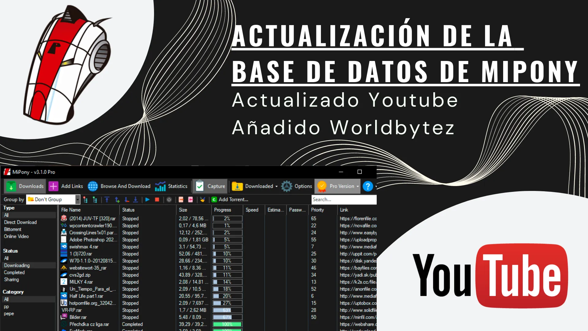 Actualización de la base de datos de Mipony