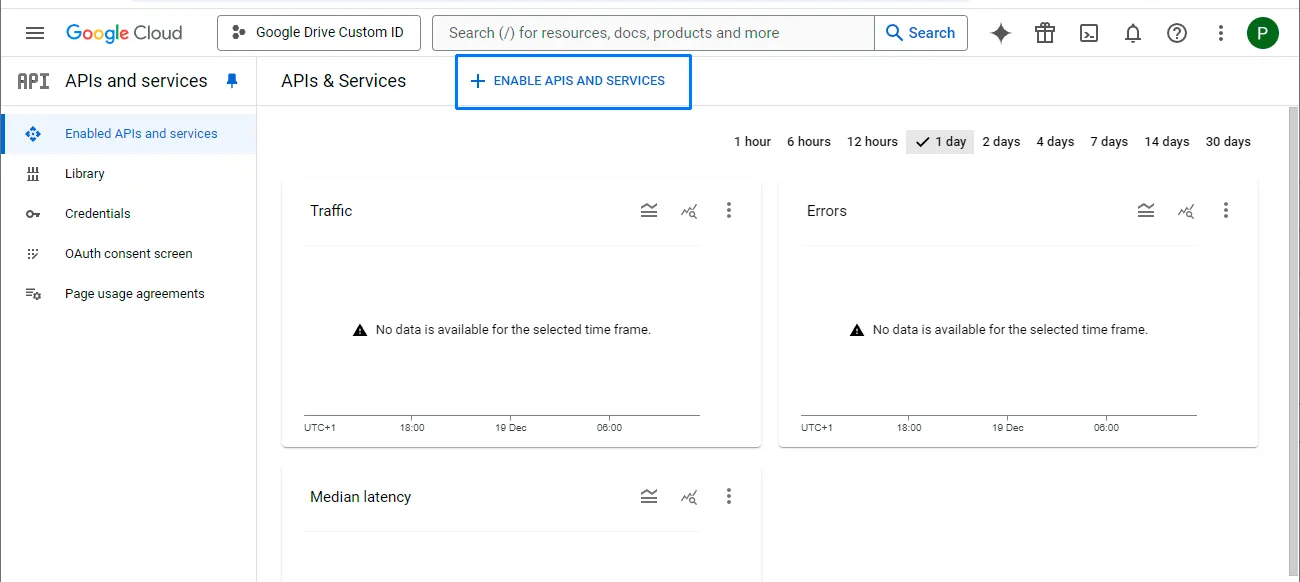 Activa la API de Google Drive: 3/7