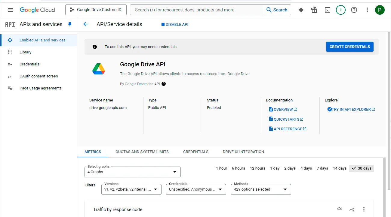 Activa la API de Google Drive: 7/7