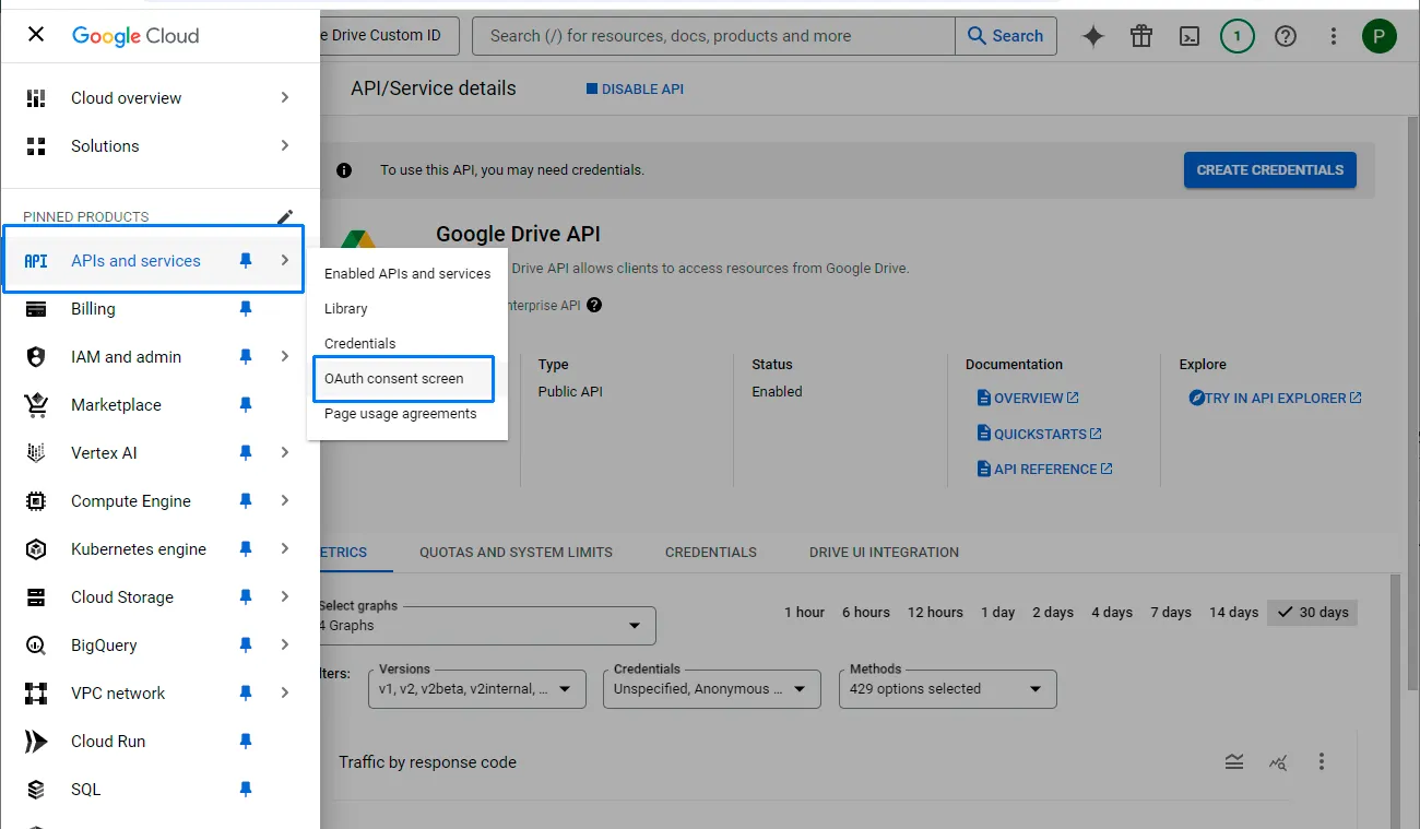 Inicia la pantalla de consentimiento OAuth: 1/2