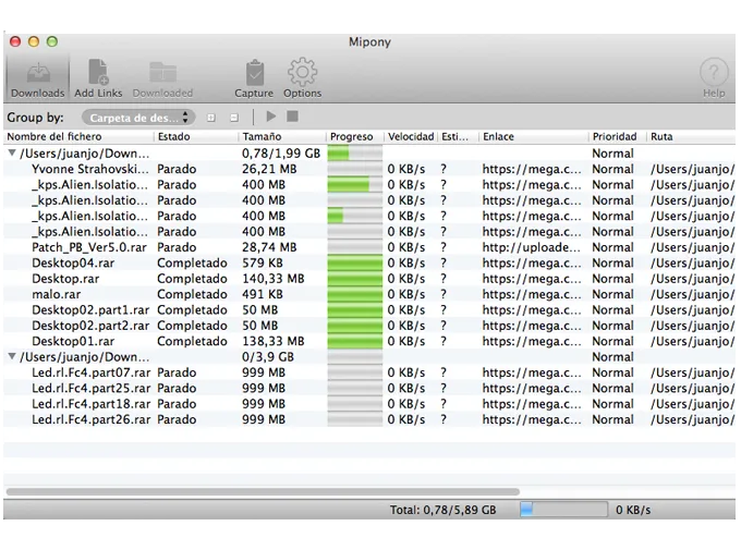 Interfaz de Mipony para Mac 2