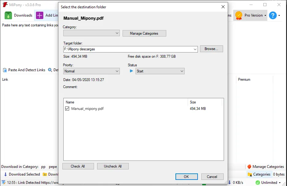 Add the torrent and confirm where you want to save it.