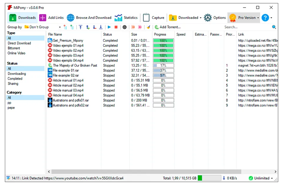Direct downloads and BitTorrent 1